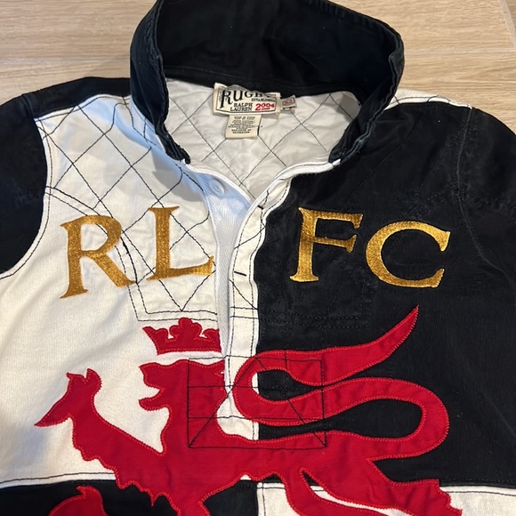 Ralph Lauren Vintage Rugby Polo XS RL FC quilted top Rare Football Club Preppy - Picture 8 of 9